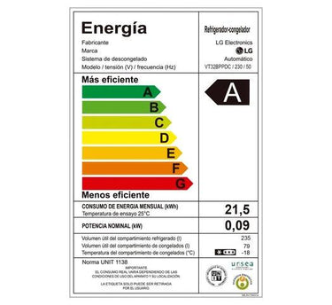 Refrigerador LG VT32 340L Frío Seco Acero Inox Eficiencia A Motor Inverter - Tienda Universo